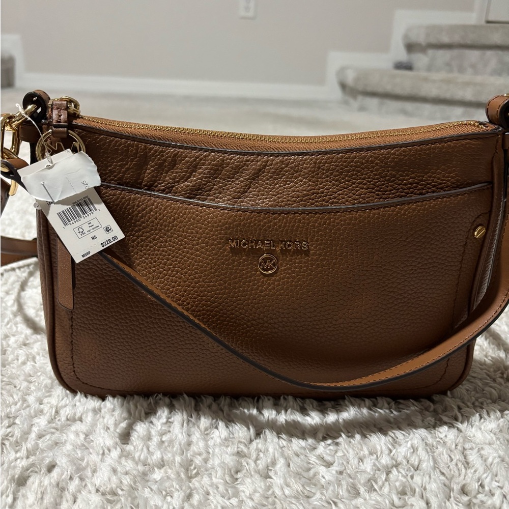 Michael Kors Tan Leather Crossbody Bag
